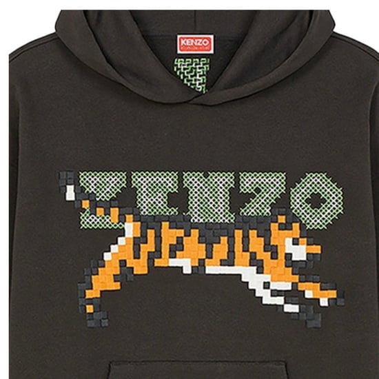 Kenzo Paris digitale tijgerontwerp zwarte hoodie - Image 3