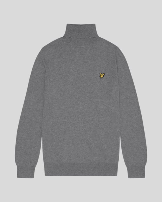 Lyle & Scott katoenen merino coltrui - grijs - Image 1