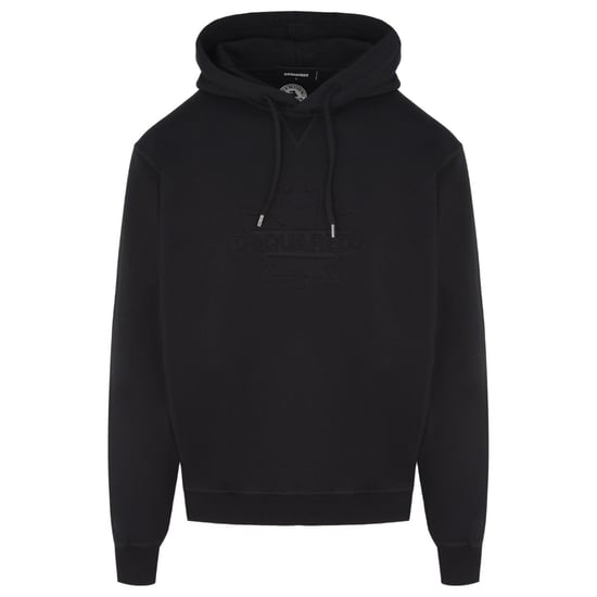 Dsquared2 Cool Fit Embossed Maple Leaf Logo Black Hoodie - Image 1