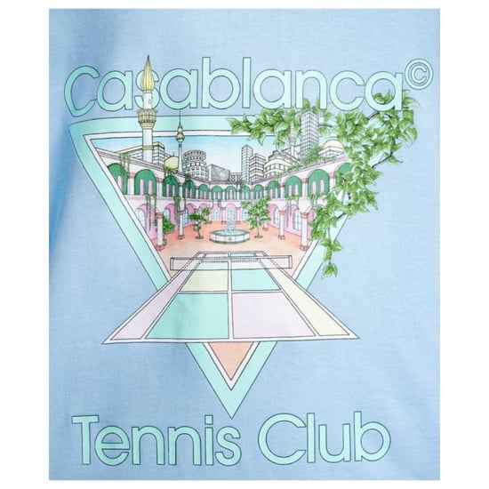 Casablanca Tennis Club Design Light Blue T-Shirt - Image 3