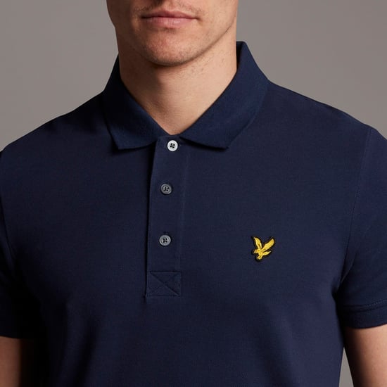 Lyle & Scott Navy Short Sleeve Cotton Pique Polo Shirt - Image 4