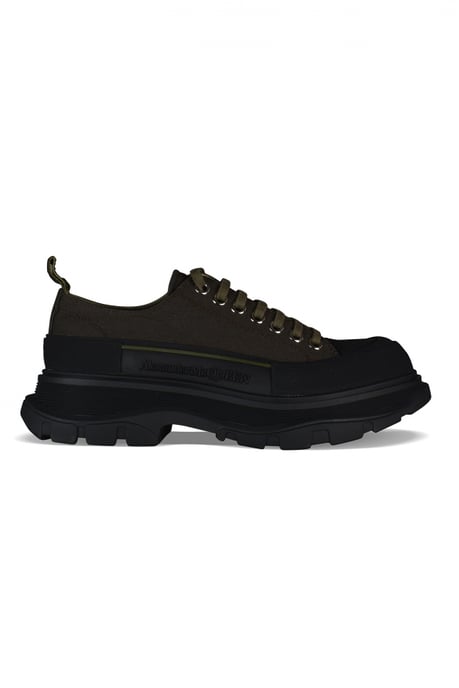 Alexander McQueen sneakers met loopvlak glad kaki - Image 1