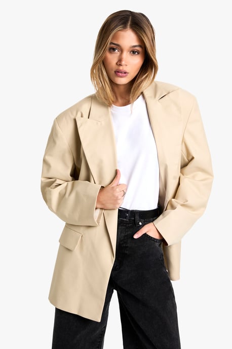 Extreme Lapel Oversized Open Blazer - Image 1