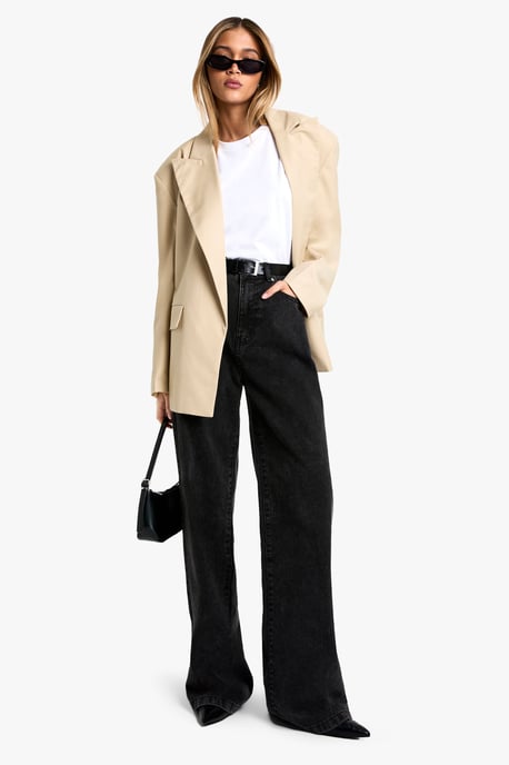 Extreme Lapel Oversized Open Blazer - Image 3