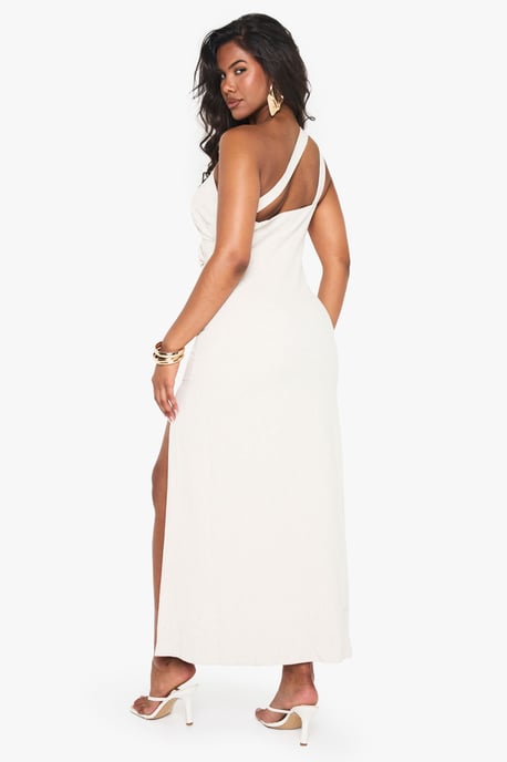 Linen Look Drape Strap Back Maxi Dress - Image 2