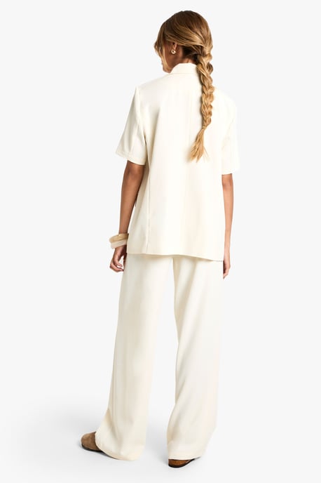 Tailored Woven Pleated Straight Leg Trousers - Image 2