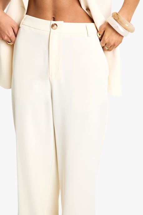 Tailored Woven Pleated Straight Leg Trousers - Image 4