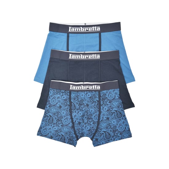 Lambretta Heren Paisley Boxershorts (Set van 3) (Marine) - Image 1
