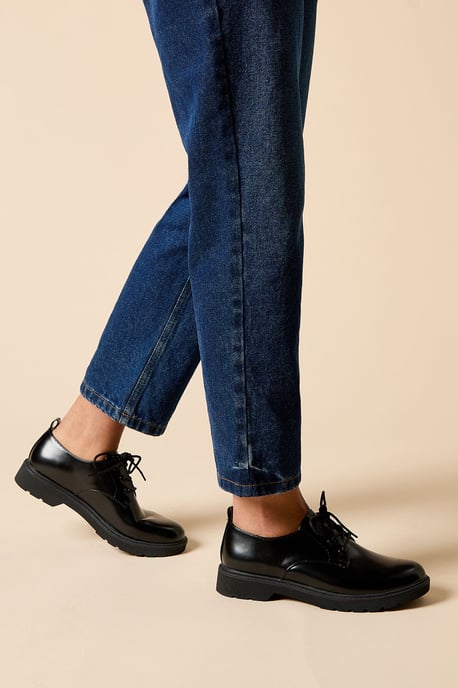 Elysia Faux Leather Lace Up Chunky Casual Shoes - Image 2