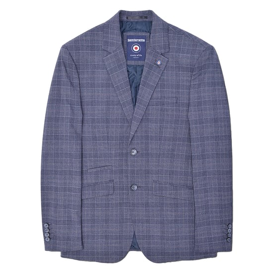 Lambretta Mens Bradley Checked Blazer (Slate) - Image 1