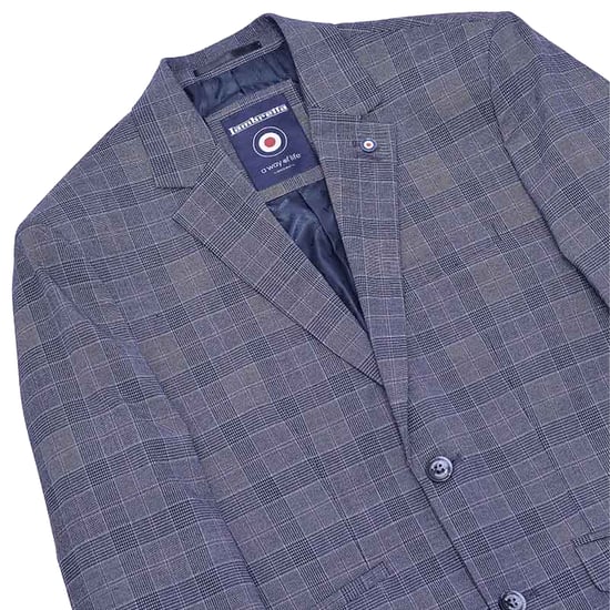 Lambretta Mens Bradley Checked Blazer (Slate) - Image 2