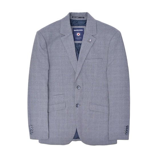 Lambretta Mens Dawson Checked Blazer (Grey) - Image 1