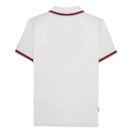 Lambretta Mens SS25 Triple Tipped Polo Shirt (White/Red) - Image 2