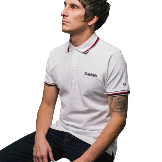 Lambretta Mens SS25 Triple Tipped Polo Shirt (White/Red) - Image 3