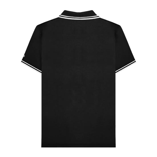 Lambretta Mens SS25 Two Tone Tipped Polo Shirt (Black/White) - Image 2