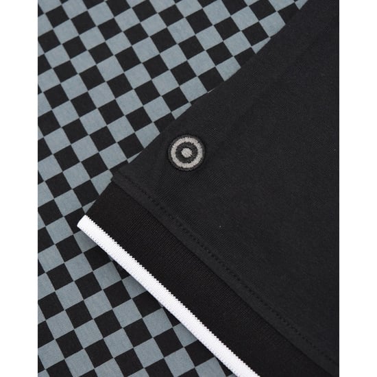 Lambretta Mens Two Tone Big & Tall Polo Shirt (Black) - Image 3