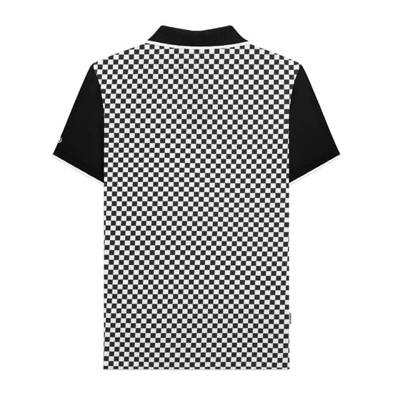 Lambretta Mens SS25 Two Tone Big & Tall Polo Shirt (Black/White) - Image 2