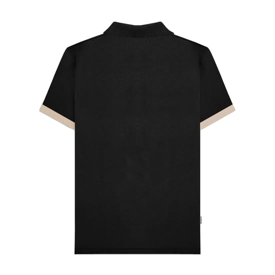 Lambretta Heren Vintage poloshirt met panelen (Zwart) - Image 2