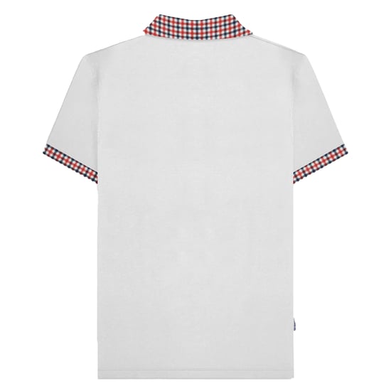 Lambretta Heren SS25 Gingham Poloshirt (Wit) - Image 2