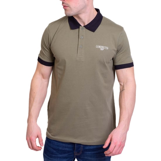 Lambretta Heren Origineel SS24 Poloshirt (Kaki Groen) - Image 2