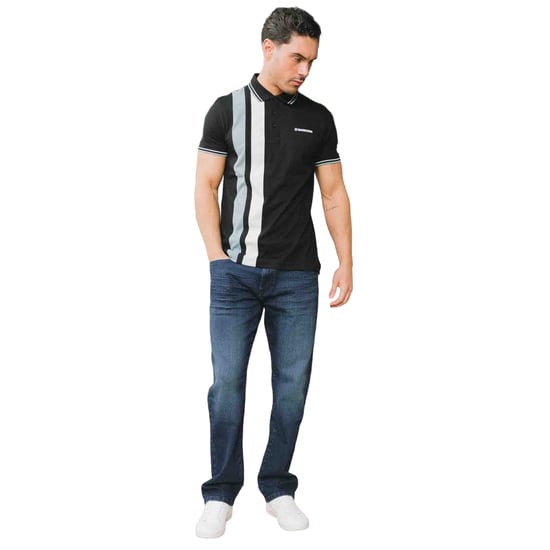 Lambretta Heren SS25 Verticale Streep Polo Shirt (Zwart) - Image 3