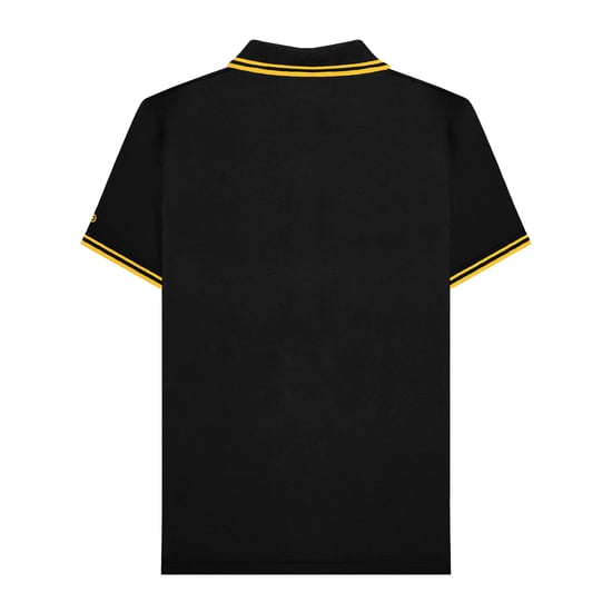 Lambretta Mens SS25 Two Tone Tipped Polo Shirt (Black/Gold) - Image 2