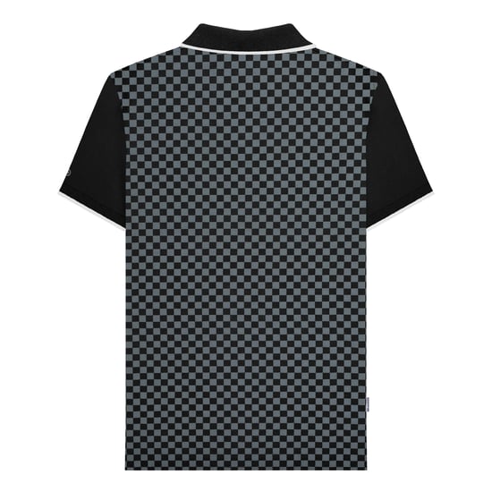 Lambretta Herenpoloshirt met tweekleurige all-over print (Zwart) - Image 2
