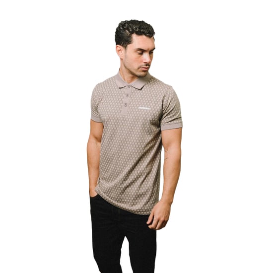 Lambretta Heren AW24 Geometrisch Poloshirt (Cinder) - Image 3