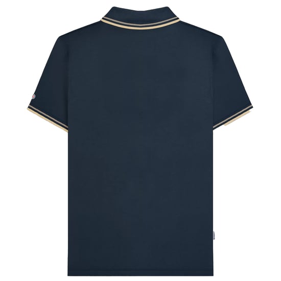 Lambretta Heren Twin Tip Groot & Lang Poloshirt (Marine/Cinder/Crème) - Image 2
