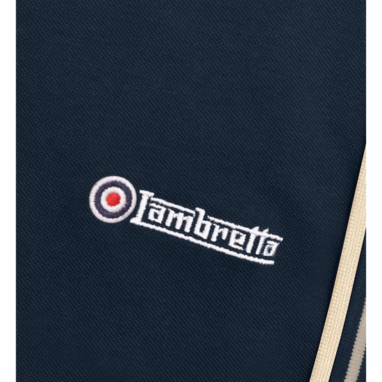 Lambretta Heren Twin Tip Groot & Lang Poloshirt (Marine/Cinder/Crème) - Image 4