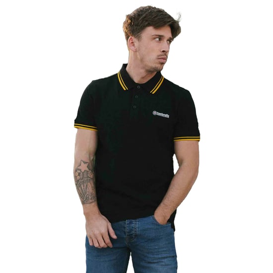 Lambretta Heren SS25 Twin Tip Poloshirt (Zwart/Goud) - Image 3