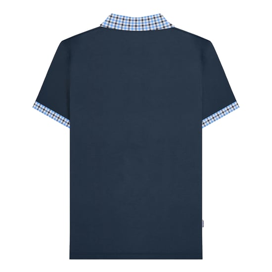 Lambretta Heren SS25 Gingham Polo Shirt (Marineblauw) - Image 2