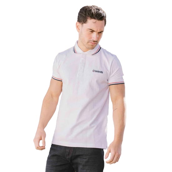 Lambretta Heren SS25 Twin Tip Poloshirt (Wit, Rood, Marine) - Image 3
