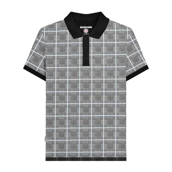 Lambretta Heren Prins van Wales geruit poloshirt (Wit) - Image 1