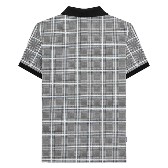 Lambretta Heren Prins van Wales geruit poloshirt (Wit) - Image 2