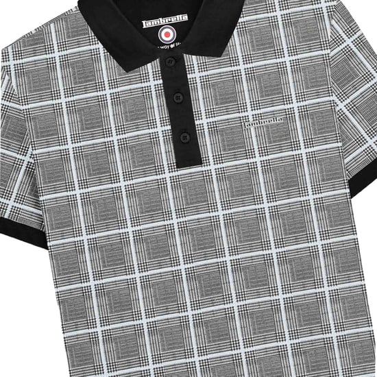 Lambretta Heren Prins van Wales geruit poloshirt (Wit) - Image 3