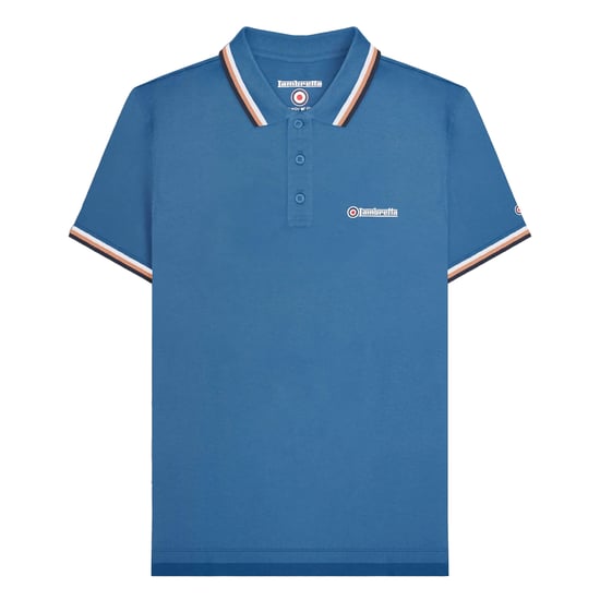 Lambretta Heren SS25 Triple Tipped Groot & Lang Poloshirt (Donkerblauw/Wit/Kurk/Navy) - Image 1