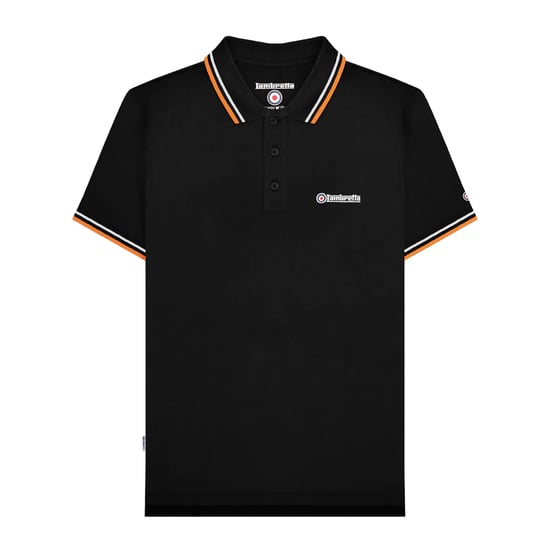 Lambretta Heren SS25 Twin Tip Poloshirt (Zwart, Wit) - Image 1