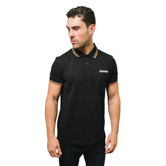 Lambretta Heren SS25 Twin Tip Poloshirt (Zwart, Wit) - Image 3