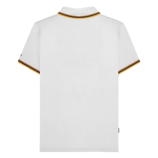 Lambretta Mens SS25 Triple Tipped Polo Shirt (White/Gold) - Image 2
