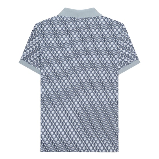 Lambretta Mens AW24 Geometric Polo Shirt (Dusky Blue) - Image 2