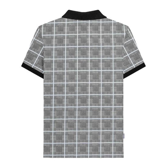 Lambretta Heren SS25 Prins van Wales geruit Big & Tall Poloshirt (Wit) - Image 2
