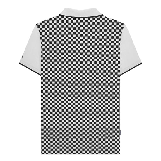 Lambretta Herenpoloshirt met tweekleurige all-over print (Wit) - Image 2