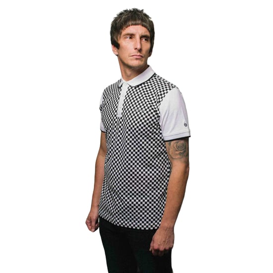 Lambretta Herenpoloshirt met tweekleurige all-over print (Wit) - Image 3