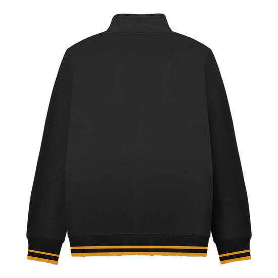 Lambretta Heren Tipped Kwart Rits Sweatshirt (Zwart/Goud) - Image 2