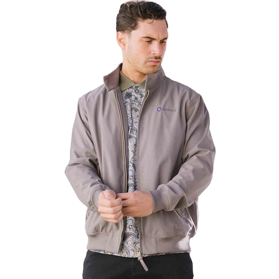 Lambretta Mens Shower Resistant Harrington Jacket (Dark Grey) - Image 3