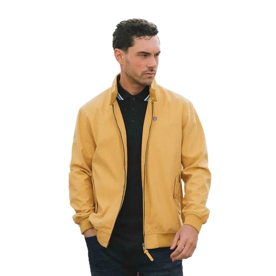 Lambretta Mens Shower Resistant Harrington Jacket (Mustard) - Image 3