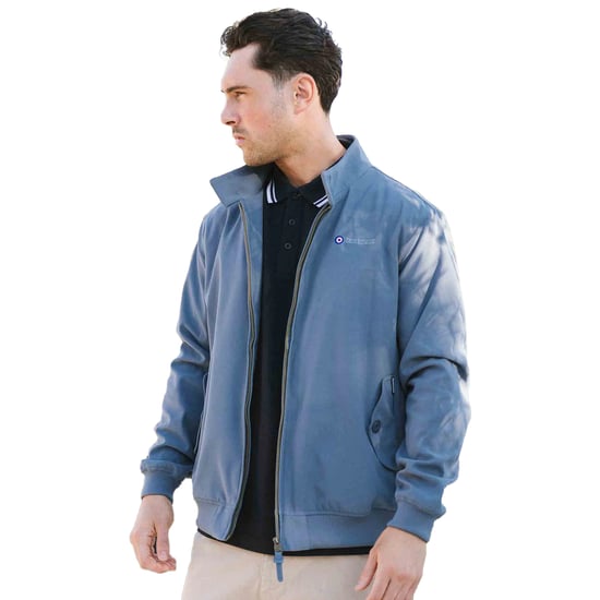 Lambretta Mens Shower Resistant Harrington Jacket (Mid Blue) - Image 3