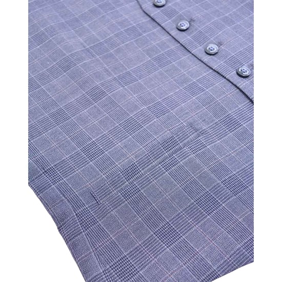 Lambretta Heren Bradley Geruite Waistcoat (Leisteen) - Image 3
