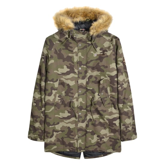 Lambretta Camouflage Parka Heren (Kaki Groen) - Image 1